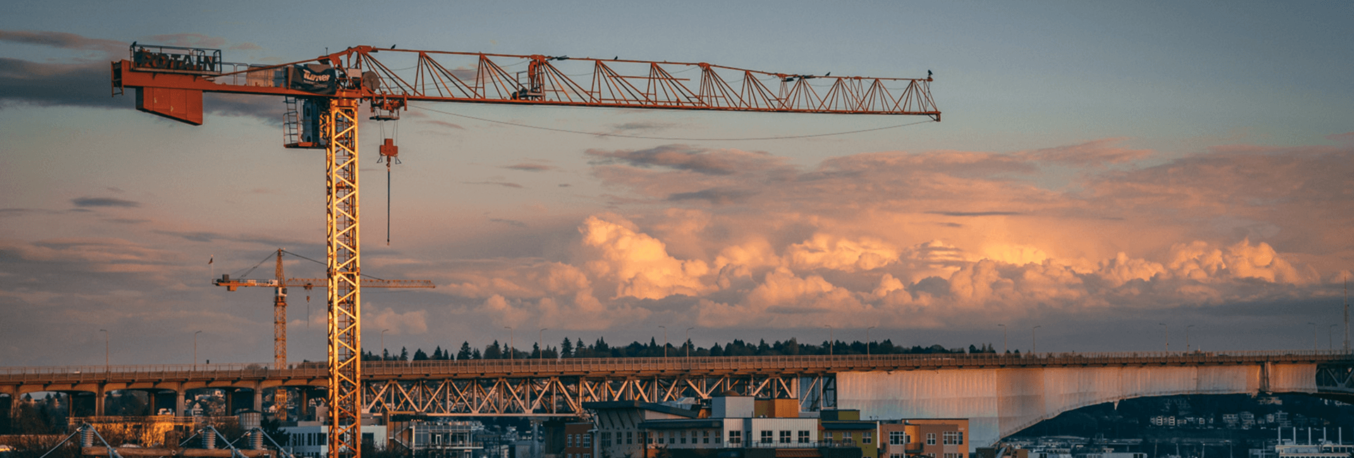 Construction site with crane