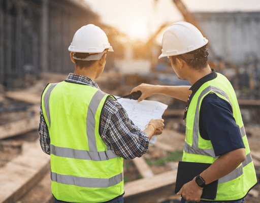 Construction professionals on a project site