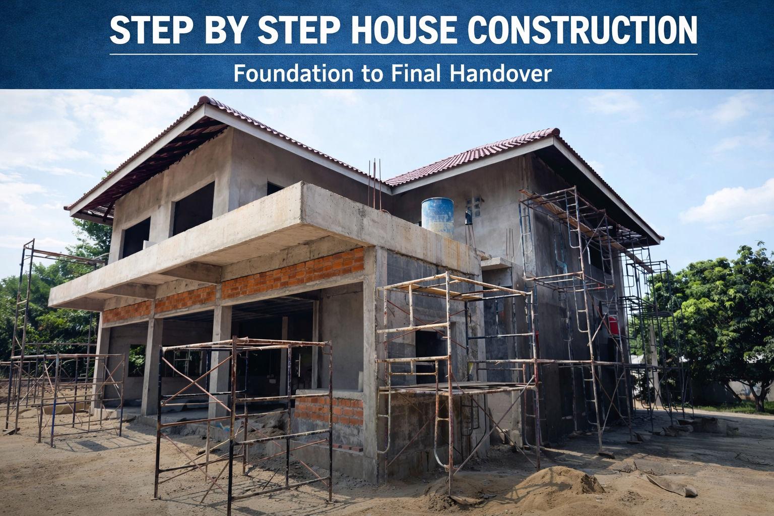 Step by Step House Construction Process: From Foundation to Final Handover