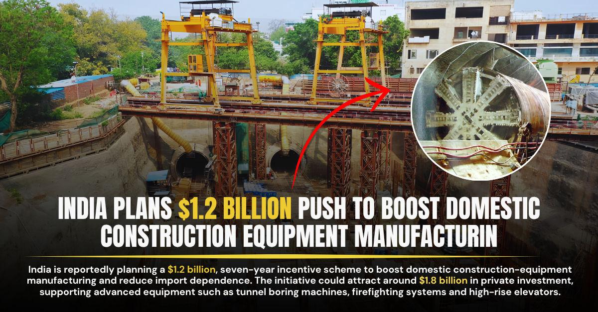India Plans $1.2 Billion Push for Construction Equipment Manufacturing