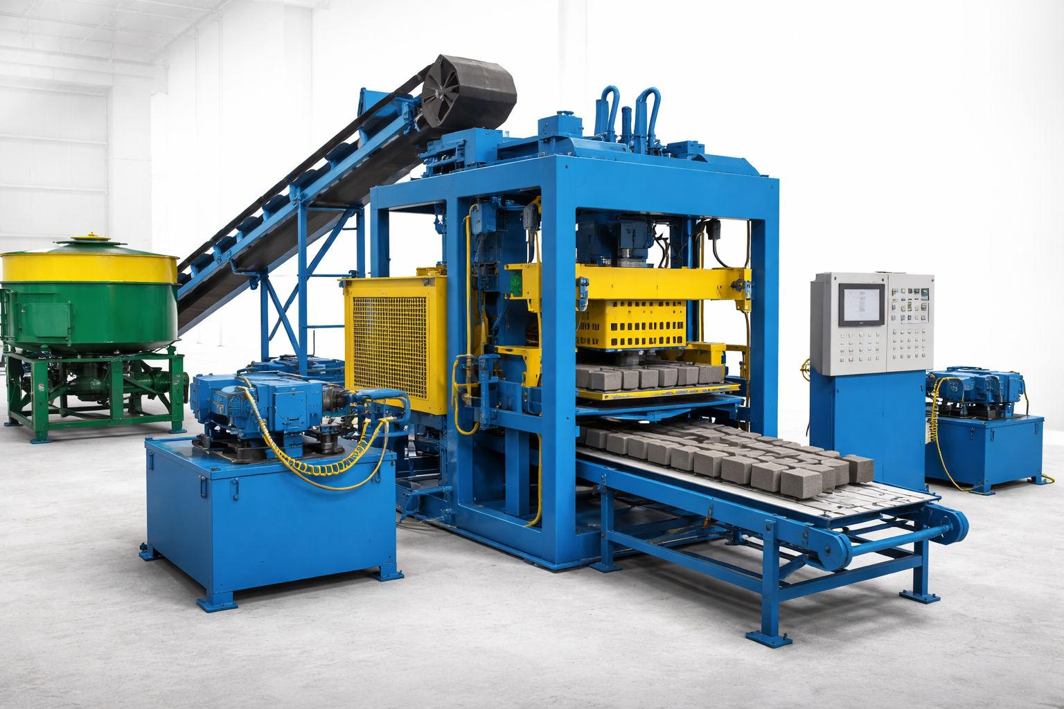 Industrial fly ash brick machine setup
