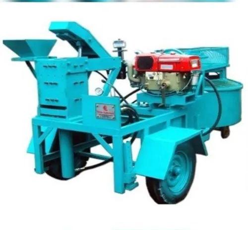 Hanje Diesel Engine Interlock Bricks Making Machine 1500–2000 Bricks/Hour | Semi-Automatic