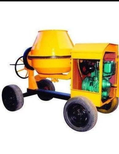 BHASKAR 1 Bag Cement Mixer with Engine – 10/7 CFT Diesel Tilting Drum, 8 HP Heavy Duty 1