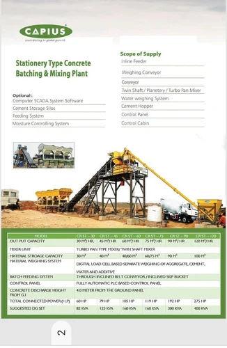 20 m³/hr Stationary Concrete Batching Plant – Fully Automatic RMC Plant with Planetary Mixer