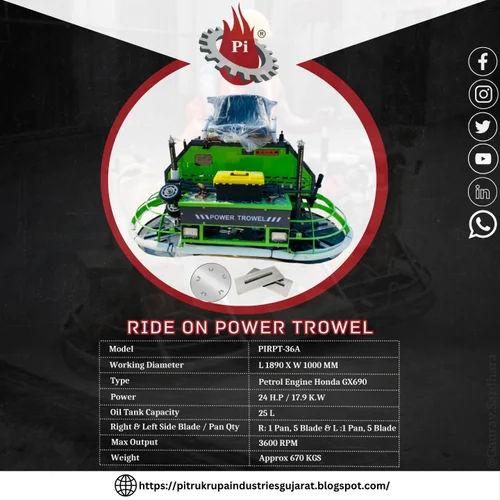 PI-RT36A Ride On Power Trowel Machine | PITRUKRUPA Industries Concrete Finishing Trowel 1