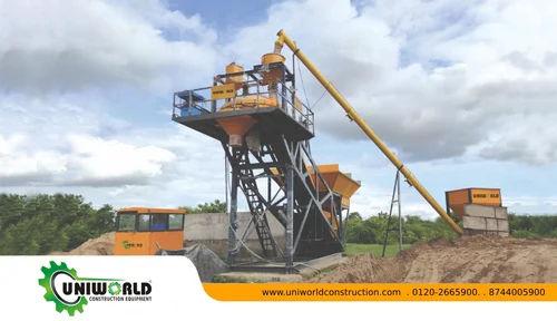 20 Cum/hr Pan Mixer Concrete Batching Plant | PLC Control Stationary Batching Plant | 4 Bin System