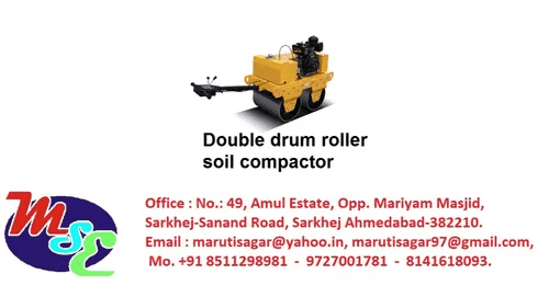 Portable Double Drum Roller Soil Compactor | Manual Construction Roller