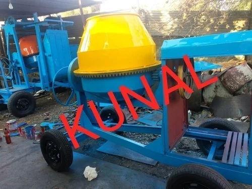 Kunal Concrete Mixer Machine 10/7 Cft Electric | Semi-Automatic Wheel Mounted Cement Mixer