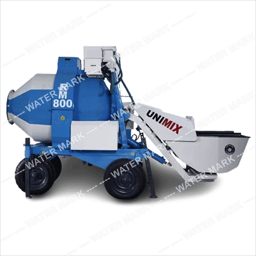 3/4 Bag Cement Mixer Machine with Hydraulic Hopper | 750L Reverse Drum Diesel Mixer