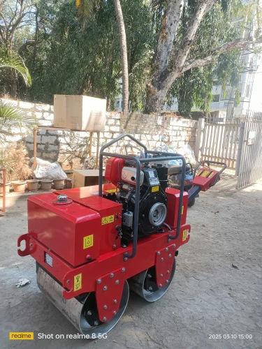 10 HP Walk Behind Double Drum Roller – 660 Kg Compaction