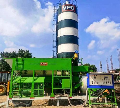 Mobile Automatic Concrete Batching Plant 60 Cum/hr – VPG Buildwell | 15 HP Motor, 1300/900L Batch Ca