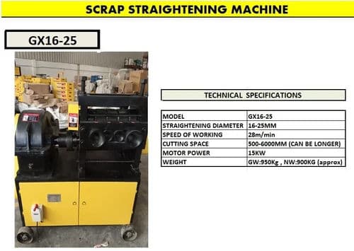 Scrap Straightening Machine GX6-14 | 14mm Automatic Rebar Straightener | Best Price