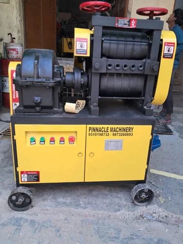 TMT Bar Scrap Straightening Machine 6–12mm – 5.5kW+2.2kW, 30 mtr/min