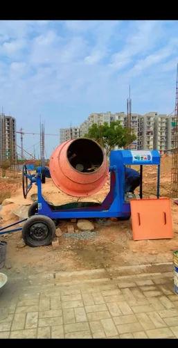500 L Manual Concrete Mixer Machine – Electric Tilting Drum, Heavy Duty MS Chassis