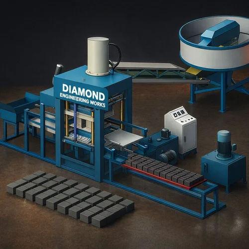 4 Cavity Fully Automatic Cement Brick Making Machine | PLC Controlled Brick Plant