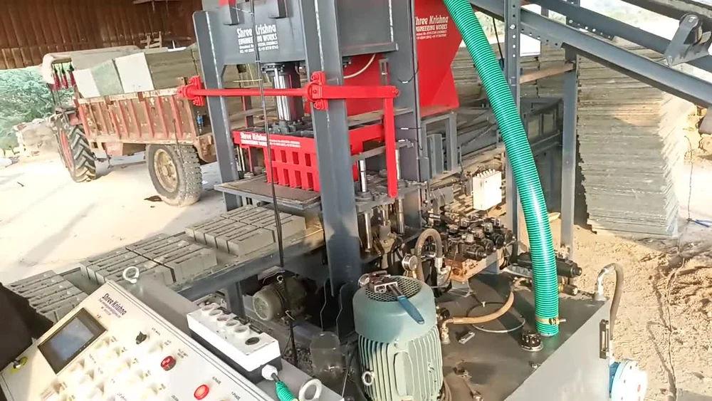Shree Krishna 1200 Pieces/Hr Concrete Brick Making Machine | Automatic PLC 3