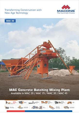 Ready Mix Concrete Batching Plant MAC20 30 Cum/hr – Automatic RMC Plant | Heavy Duty Macons Construc