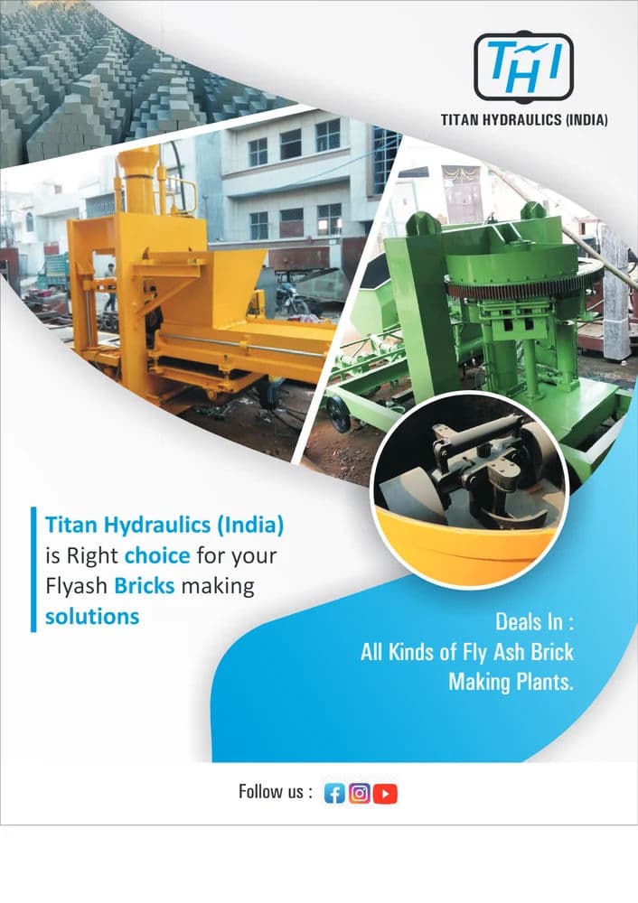 Fully Automatic Press Type Fly Ash Brick Making Plant 3200 Bricks/Hour – 46 HP | 100 Ton